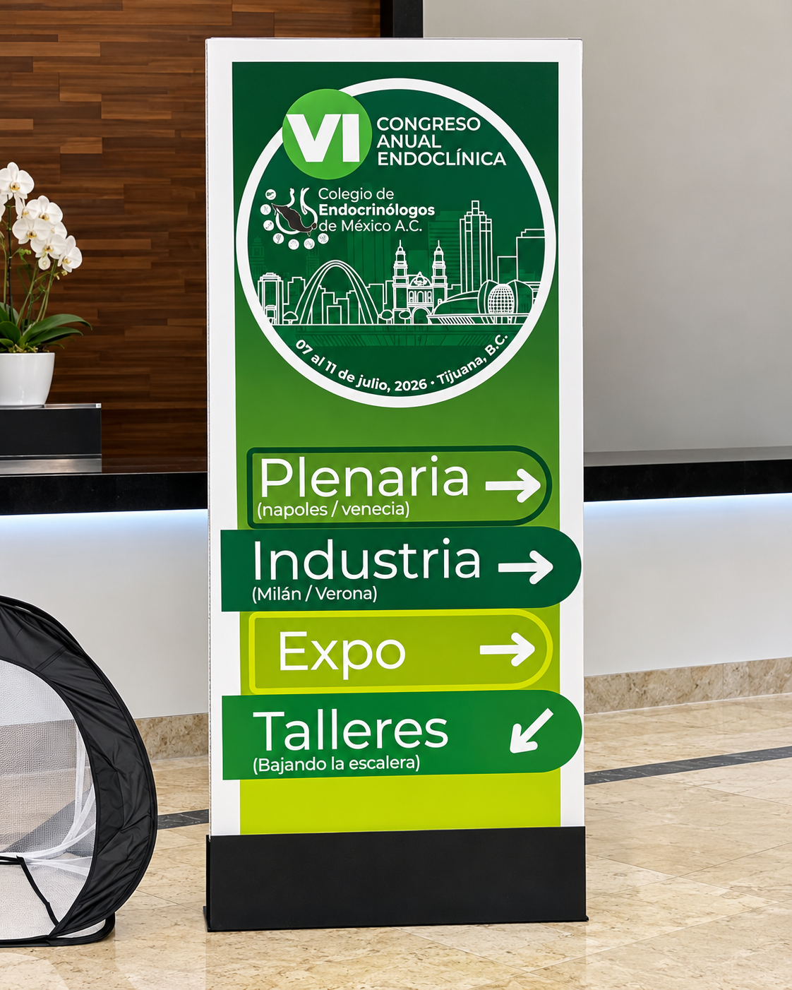 Señalética verde del congreso endocrinológico